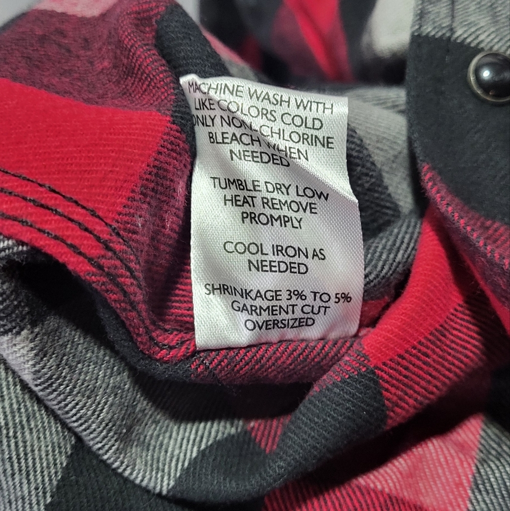 FiveBrother Men's NWT Red Plaid Western Snap Button Flannel Size 2XL Regular - Picture 7 of 8
